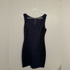 Guess Blue and Black Lace Bodycon Dress - Size 8 New (Without Tags)